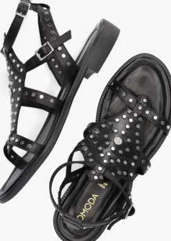 zwarte omoda platte sandalen 120104