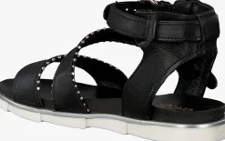 zwarte omoda platte sandalen 740013