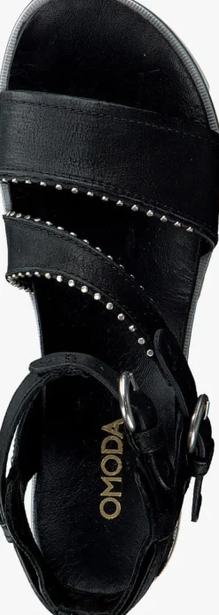 zwarte omoda platte sandalen 740013