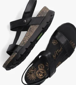zwarte panama jack platte sandalen selma