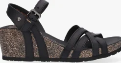 zwarte panama jack sandalen met hak vera
