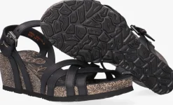 zwarte panama jack sandalen met hak vera