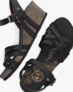 zwarte panama jack sandalen met hak vera