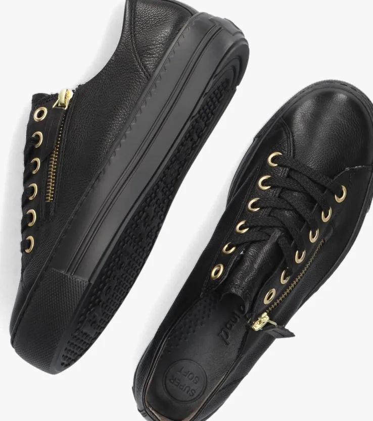 zwarte paul green lage sneakers 5006