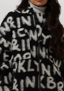 zwarte penn & ink jack 542 coat aop