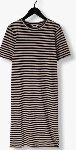 zwarte penn & ink midi jurk dress stripe