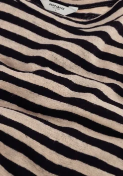 zwarte penn & ink midi jurk dress stripe