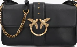 zwarte pinko schoudertas love one classic slouchy