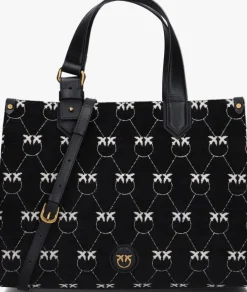 zwarte pinko schoudertas box shopping