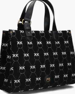 zwarte pinko schoudertas box shopping