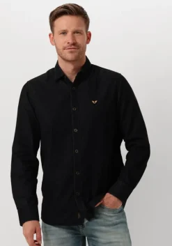 zwarte pme legend overhemden long sleeve shirt fine cord