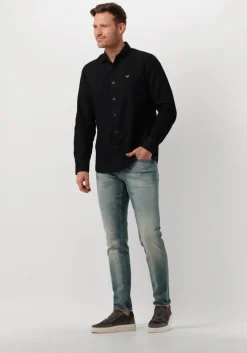 zwarte pme legend overhemden long sleeve shirt fine cord