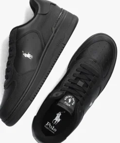 zwarte polo ralph lauren lage sneakers masters court low top