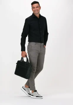 zwarte profuomo klassiek overhemd fine twill - slim fit - non iron