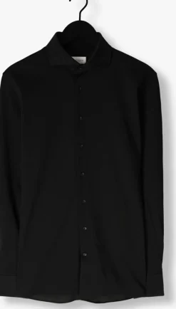 zwarte profuomo klassiek overhemd shirt x-cutaway japanese knitted
