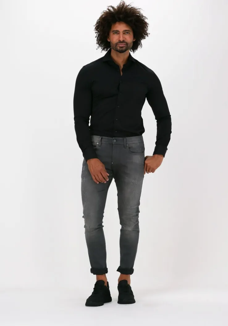 zwarte profuomo klassiek overhemd shirt x-cutaway japanese knitted