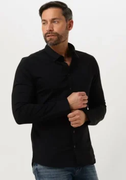 zwarte pure path casual overhemd jersey basis shirt