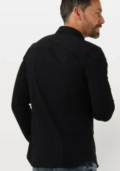 zwarte pure path casual overhemd jersey basis shirt