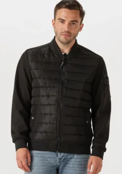 zwarte pure path gewatteerde jas regular fit padded jackets