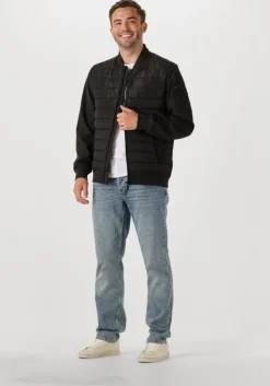 zwarte pure path gewatteerde jas regular fit padded jackets