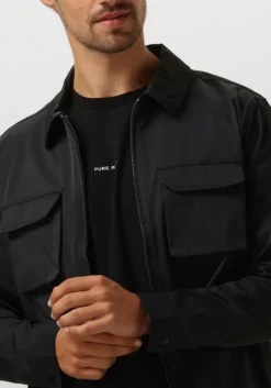 zwarte pure path overshirt regular fit shirts over204