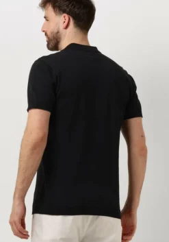 zwarte pure path polo knit polo with chestprint