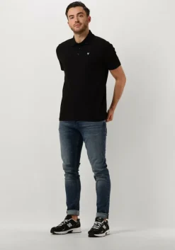 zwarte pure path polo pure logo polo with chest print