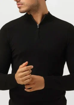 zwarte pure path trui essential knitwear halfzip sweater