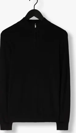 zwarte pure path trui essential knitwear halfzip sweater