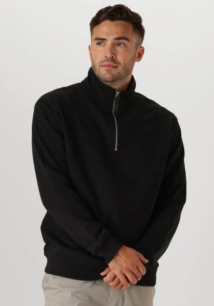 zwarte pure path trui loose fit sweaters halfzip319