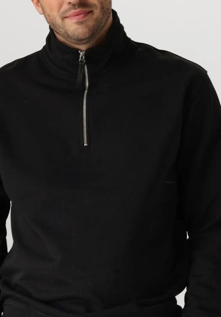 zwarte pure path trui loose fit sweaters halfzip319