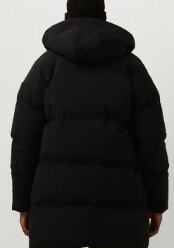 zwarte purewhite jack long padded jacket with pockets