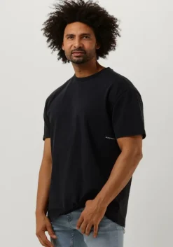 zwarte purewhite t-shirt tshirt with small front logo at side and big back print