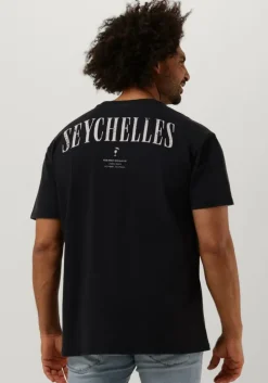 zwarte purewhite t-shirt tshirt with small front logo at side and big back print