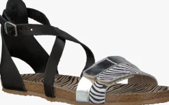 zwarte red-rag platte sandalen 19280