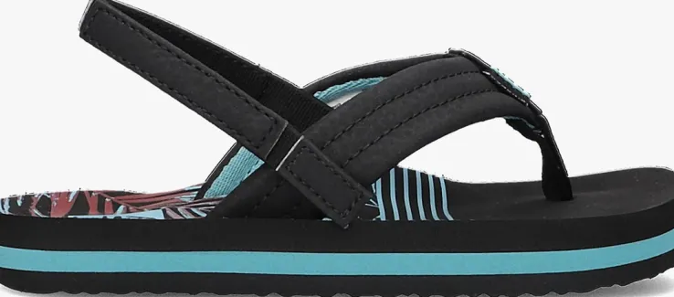 zwarte reef platte sandalen little ahi