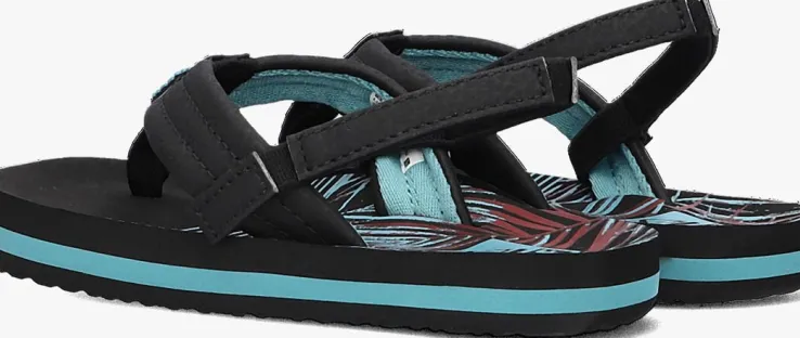 zwarte reef platte sandalen little ahi