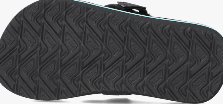 zwarte reef platte sandalen little ahi