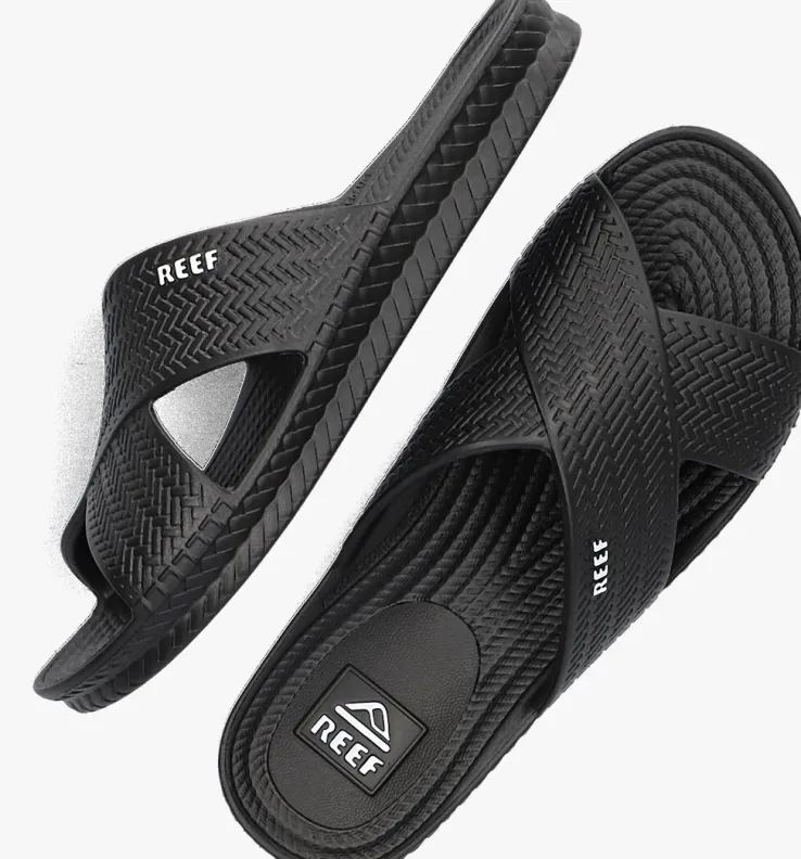 zwarte reef slippers water x slide