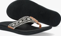 zwarte reef teenslippers ortho woven