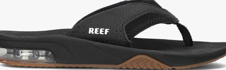 zwarte reef teenslippers fanning kids