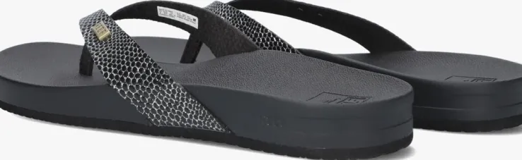 zwarte reef teenslippers cushion court