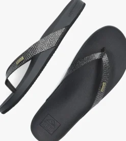 zwarte reef teenslippers cushion court