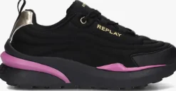 zwarte replay lage sneakers athena jr