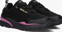 zwarte replay lage sneakers athena jr