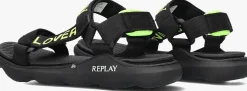 zwarte replay platte sandalen spacer 1