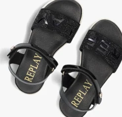 zwarte replay platte sandalen sandal 5