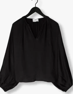 zwarte resort finest blouses satin balloon blouse