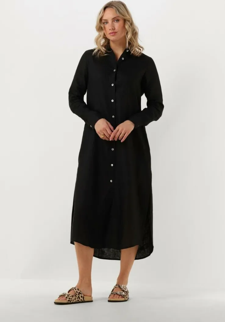 zwarte resort finest maxi jurk shirt dress