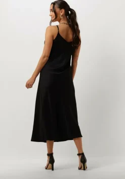 zwarte resort finest midi jurk slip dress